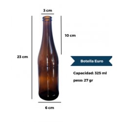 Botella ámbar tipo Euro de 325ml - Maltosaa