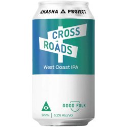 Akasha Brewing Company Crossroads IPA - Good Folk Brewing Collab 375ml - BoozeBud