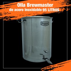 Olla de acero inoxidable Brewmaster de 95 litros 25 galones - La Orden de la Cerveza