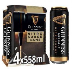 Guinness Nitrosurge Stout Beer Cans 4 x 558ml Four Pack - Liquor Library