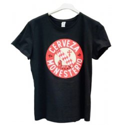 CAMISETA “CERVEZA DE MONESTERIO” NEGRA Y ROJA - Cerveza De Monesterio