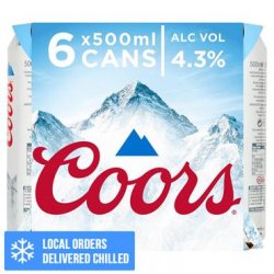 Coors Lager 6 x 500ml Cans - Carry Out Off Licence
