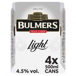 Bulmers Light Irish Cider 4 x 500ml Cans - Carry Out Off Licence
