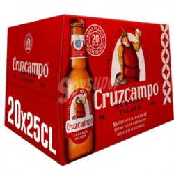 Cerveza Cruzcampo Pilsen Bandeja 25 CL 20UD. - Bebo Online