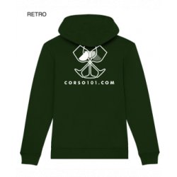 Felpa in Cotone Verde - Corso101 - New Logo - Corso 101