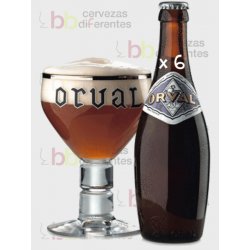 Orval Pack 6 botellas 33 cl y 1 copa - Cervezas Diferentes