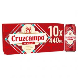 Cruzcampo Spanish Lager Beer 10 x 440ml Cans 10 Pack - Liquor Library