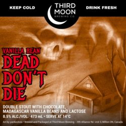 Third Moon Brewing Co - Dead Don't Die: Vanilla Bean - Left Field Beer