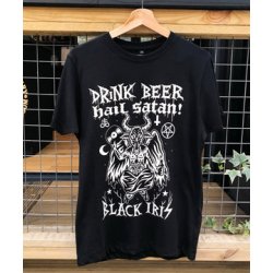 Black Iris Drink Beer Hail Satan - T-Shirt - Black Iris Brewery