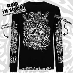 Black Iris Skulls & Daggers Long Sleeve Shirt - Black Iris Brewery