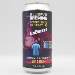Elusive Brewing  UnBarred - Experiments in Yeast #3 - Farmhouse Saison - 4.5% (440ml) - Ghost Whale