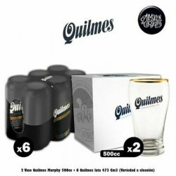 2 Vasos Murphy 500cc +6 Latas Quilmes 473Cm3 (variedad a elección) - Almacén de Cervezas