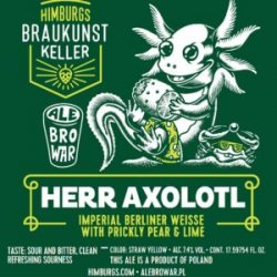 Alebrowar HERR AXOLOTL  Berliner Weisse with Prickly Pear & Lime - Sklep Impuls