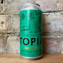 Utopian Unfiltered British Lager 4.7% (440ml) - Caps and Taps