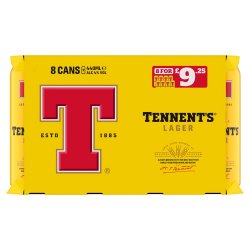 Tennent's Lager 8x440ml (Price Marked £9.25) - Fountainhall Wines