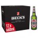 Becks German Pilsner Beer Bottle 12 x 660ml 