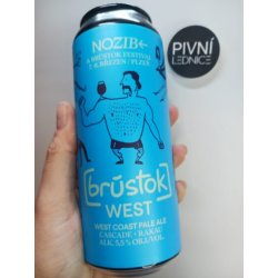 Nozib BRŪSTOK WEST West Coast Pale Ale Cascade + Rakau 13°5,5% 0,5l - Pivní lednice