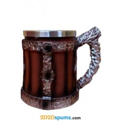 Jarra de cerveza madera y metal 40cl - 2D2Dspuma