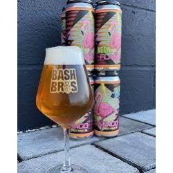 Bash Bros Collective Neon Flamingo 4 pack 16 oz. Can - Petite Cellars