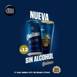 SIN ALCOHOL - 12 Quilmes 0.0 % Lata 473Cm3. - Almacén de Cervezas