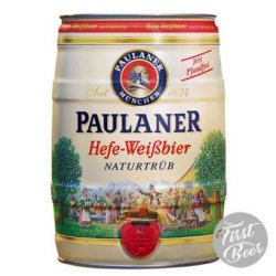 Bia Paulaner Hefe Weissbier 5,5% – Bom 5l – Thùng 2 Bom - First Beer – Bia Nhập Khẩu Giá Sỉ